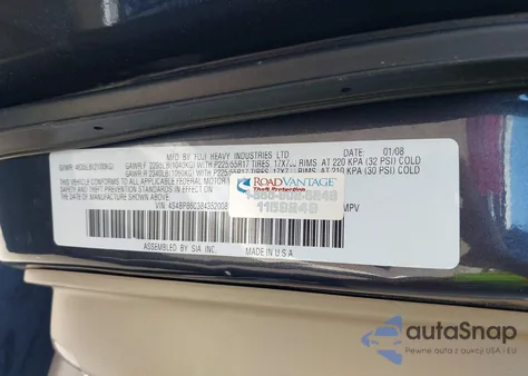 2008 Subaru Outback 3.0R L.l. Bean Edition from USA, damaged, VIN 4S4BP86C384352008